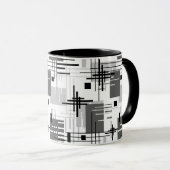 Mug Formes géométriques modernes abstraites rayées (Devant droit)