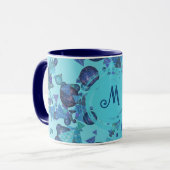 Mug Formes géométriques modernes avec monogramme en bl (Devant gauche)