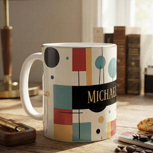 Mug Formes Géométriques Modernes Avec Nom