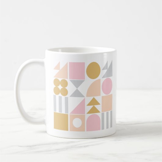 Mug Formes géométriques Motif en rose et or pastel (Gauche)