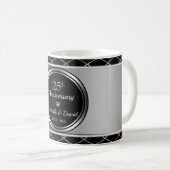 Mug Formes géométriques Noir Et Argent (Devant droit)