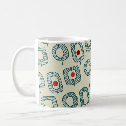 Mug Formes géométriques ouvertes vertes avec des point (Gauche)