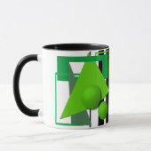 Mug Formes géométriques vert néon abstraites cercle sp (Gauche)