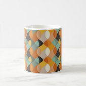 Mug Formes ovales rétro Orange Turquoise or Monogramme (Centre)