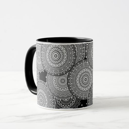 Mug Formes rondes cercles géométriques modernes abstra (Devant gauche)