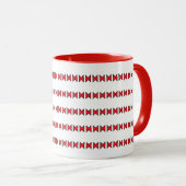 Mug - Formes rouges et noires en lignes (Devant droit)
