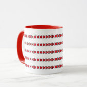Mug - Formes rouges et noires en lignes (Devant gauche)