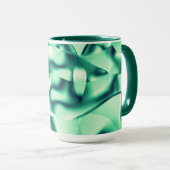 Mug Formes vert courbé d'acrylique, teintes vert menth (Devant droit)