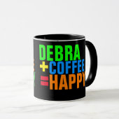 Mug formule café heureuse personnalisée (Devant droit)