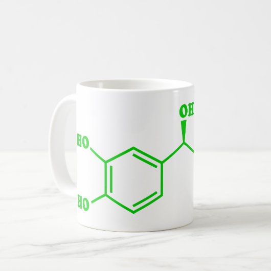 Mug Formule chimique moléculaire d'adrénaline (Devant gauche)