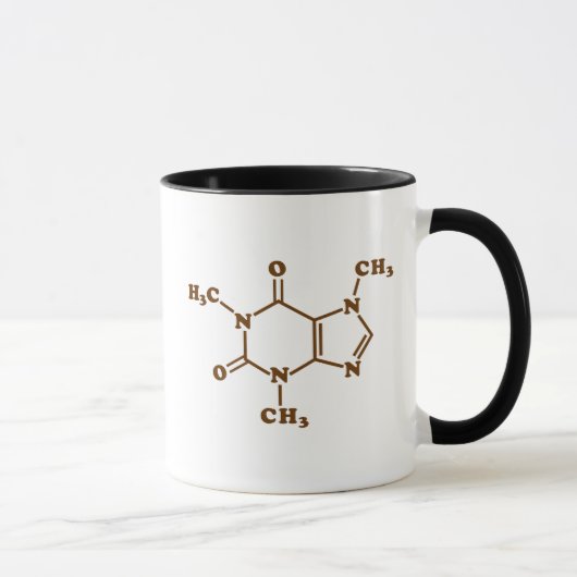 Mug Formule chimique moléculaire du café caféine (Droite)