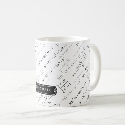 Mug Formule drôle de maths pour l'étudiant de (Devant droit)