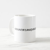 Mug Formule Excel : formule comptif et café unique (Devant gauche)