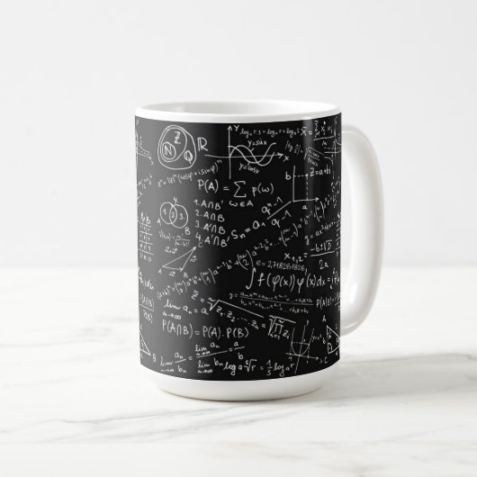 Mug Formule Maths noir et blanc (Devant droit)