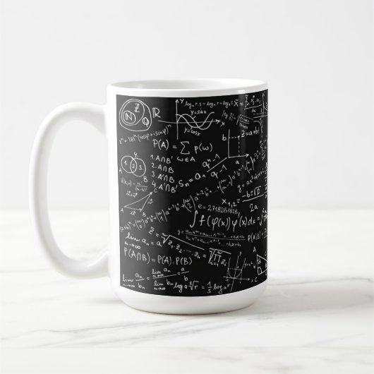 Mug Formule Maths noir et blanc (Gauche)