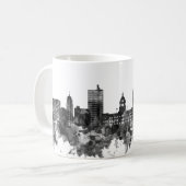 Mug Fort Wayne Indiana Skyline BW (Devant gauche)