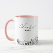 Mug Fort Worth Skyline Boug de café Mariage personnali (Gauche)