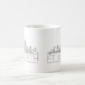 Mug Fort Worth, Texas| Ligne Skyline Stylisée Ville (Centre)
