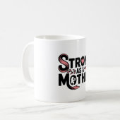 Mug Forte comme une mère Noir et Rose maman tenant béb (Devant gauche)