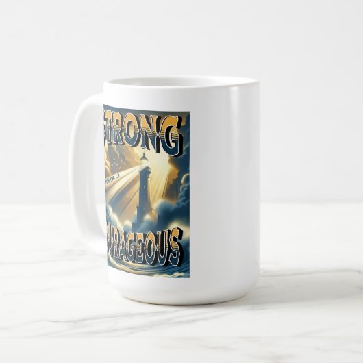 Mug Forte et courageuse Joshua 1:9 (Devant gauche)
