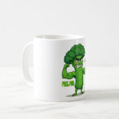 Mug Forte Légume Club-Flexing Broccoli Drôle Cartoon (Devant gauche)