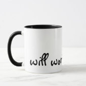 Mug Fortement motivé : Travaillera pour des chaussures (Gauche)