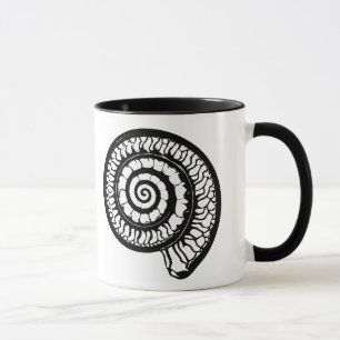 Mug Fossil d'ammonite - Coquillage de la spirale