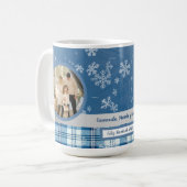 Mug Foto Spanish Feliz Navidad Elegante Azul  (Devant gauche)