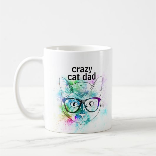 Mug fou chat papa mignon hister chat design (Gauche)
