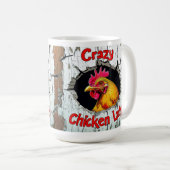 Mug Fou Poule Lady Mug, Aime Coupe Poulets Cadeau (Devant droit)