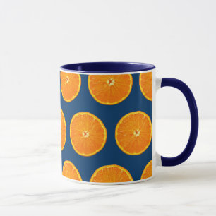 Mug Fou sur des clémentines - bleu