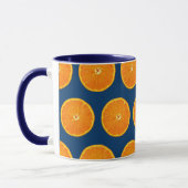 Mug Fou sur des clémentines - bleu (Gauche)