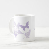 Mug Fougères pourpres de lavande de papillons (Devant gauche)