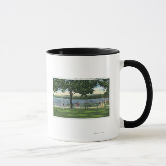 Mug Foule à la plage et parc sur Chautauqua (Droite)