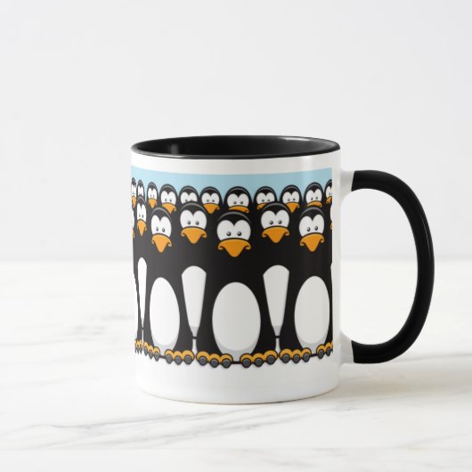 Mug Foule des pingouins drôles de bande dessinée sur (Droite)