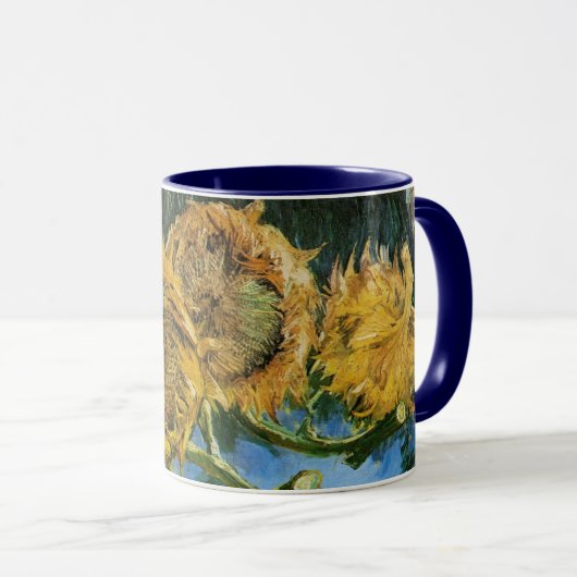 Mug Four Cut Sunflowers par Vincent van Gogh (Devant droit)