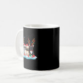 Mug Four French Bulldog Dogs Christmas Light Reindeer (Devant gauche)