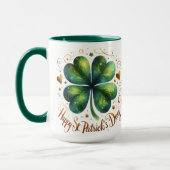 Mug Four Leaf Clover Green et Gold St Patrick's Day (Gauche)