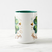 Mug Four Leaf Clover Green et Gold St Patrick's Day (Centre)