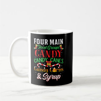 Mug Four Main Food Groups Elf Buddy Christmas Pajama X