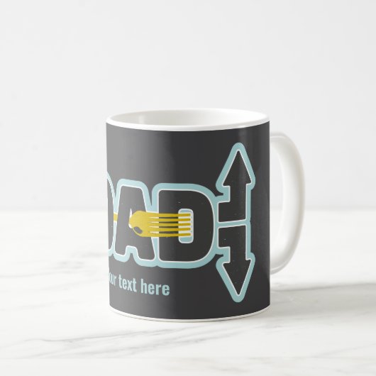 Mug Fourche dans la route art texte typographique (Devant droit)