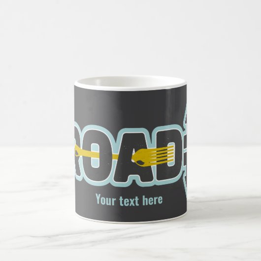 Mug Fourche dans la route art texte typographique (Centre)