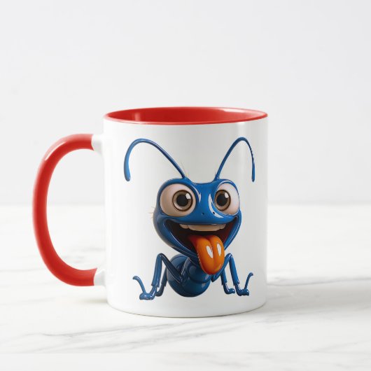 Mug Fourmi bleue amusante (Gauche)
