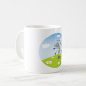 Mug Fourmi dansante sur l'herbe avec des fleurs (Devant gauche)