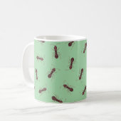 Mug Fourmis brunes illustrées sur fond vert (Devant gauche)