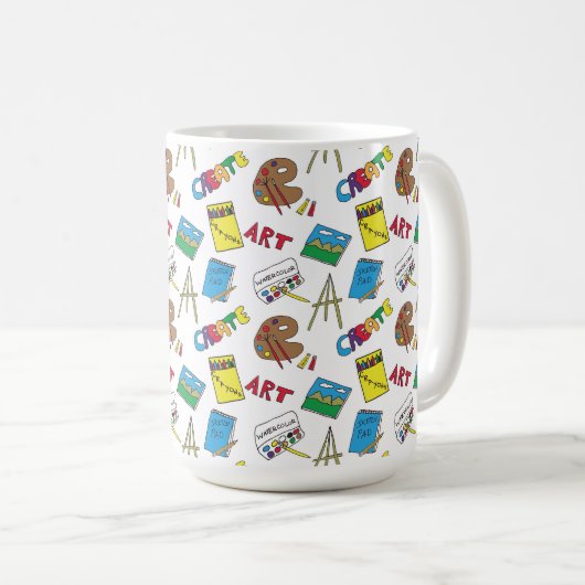 Mug Fournitures d'art, enseignant d'art, artiste (Devant droit)