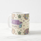 Mug Fournitures d'art pour enseignant violet motif  (Devant gauche)