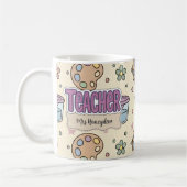 Mug Fournitures d'art pour enseignant violet motif  (Gauche)