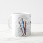 Mug Fournitures de bureau de dessin technique (Devant gauche)