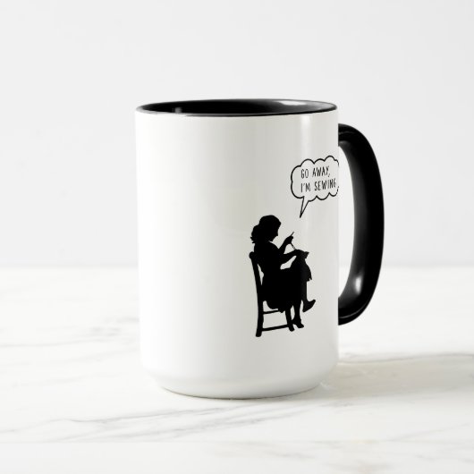 Mug Fournitures de couture - Partir Je suis en train d (Devant droit)